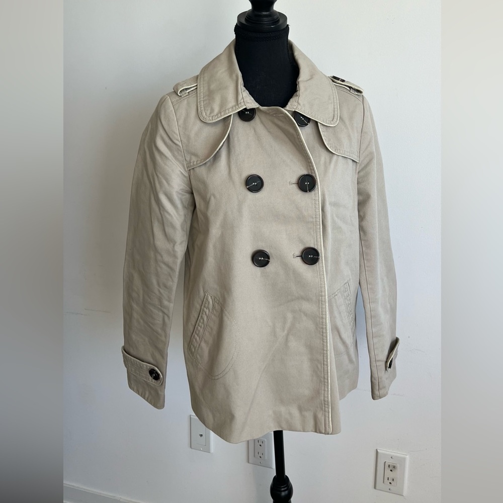 Beige Coat from French brand Promod with orange lining. Size 6 US - UK 10 -EU 38